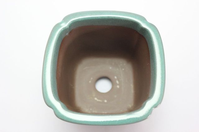 正方隅入,織部,3.5号,瀬戸焼,植木鉢