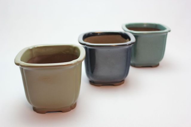 正方隅入,ソバ,3.5号,瀬戸焼,植木鉢