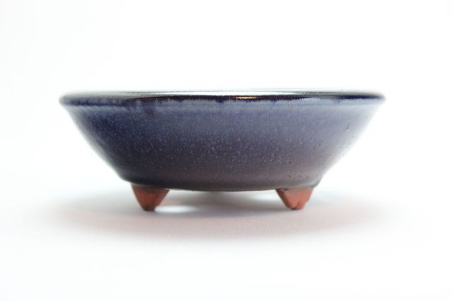 燿山生子丸陣笠足付,5号,常滑焼,植木鉢,盆栽鉢