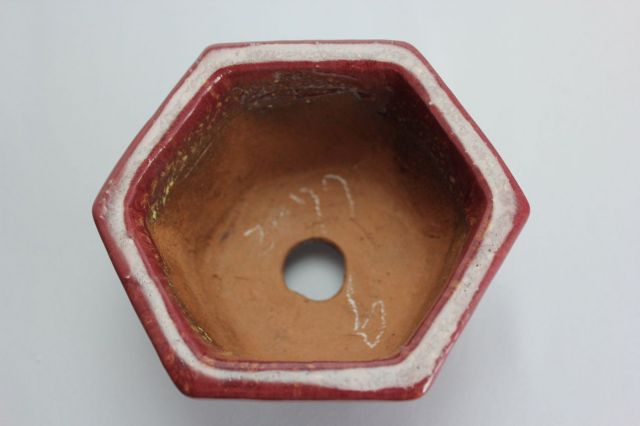 秀峰,六角エン付深,4号,常滑焼,植木鉢
