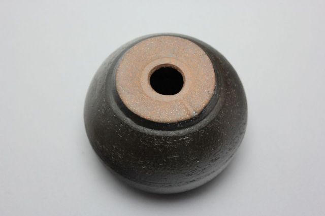 丸球鉢,墨釉,萬古焼,植木鉢,盆栽鉢