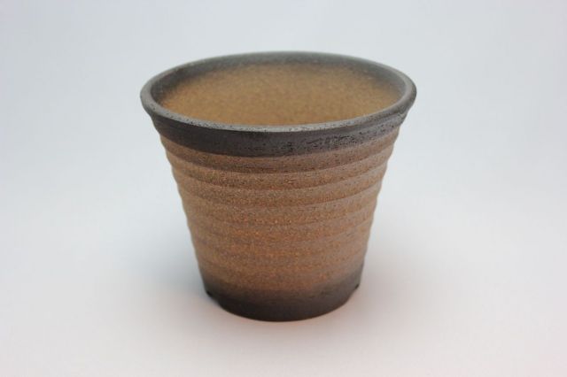 黒吹,ソリ型エビネ鉢,4号,萬古焼,植木鉢
