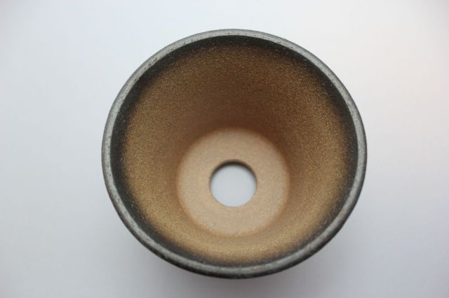 黒吹,ソリ型エビネ鉢,4号,萬古焼,植木鉢