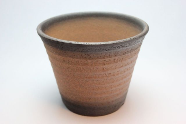 黒吹,ソリ型エビネ鉢,5号,萬古焼,植木鉢