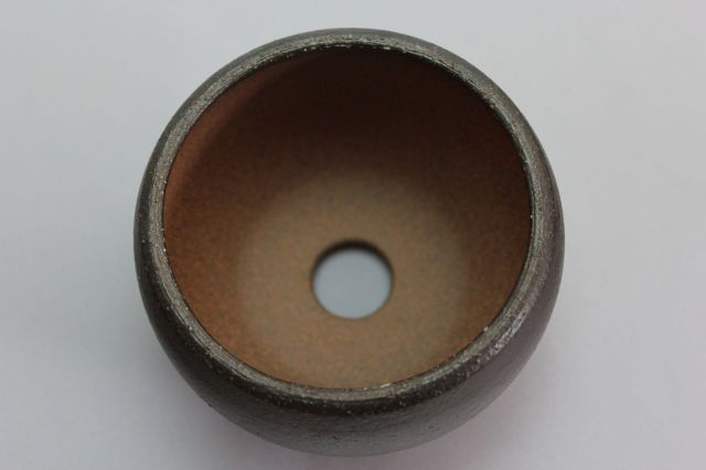 丸球鉢,墨釉,3号,萬古焼,植木鉢