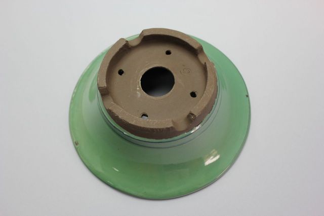 陣笠中深,織部,6号,萬古焼,植木鉢