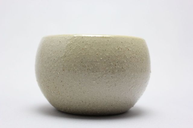 丸球鉢,白砂,萬古焼,植木鉢,盆栽鉢