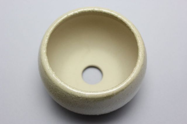 丸球鉢,白砂,萬古焼,植木鉢,盆栽鉢