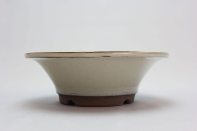 陣笠中深,クリーム,6号,萬古焼,植木鉢