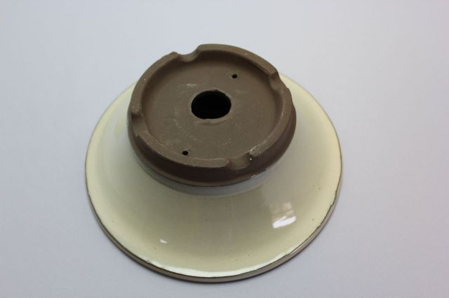 陣笠中深,クリーム,6号,萬古焼,植木鉢