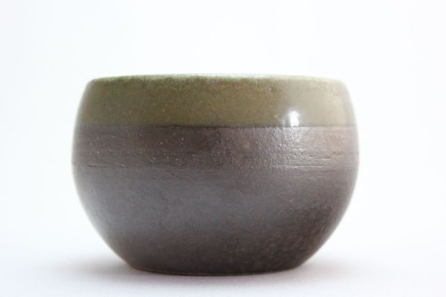 丸球鉢,緑縁,3号,萬古焼,植木鉢