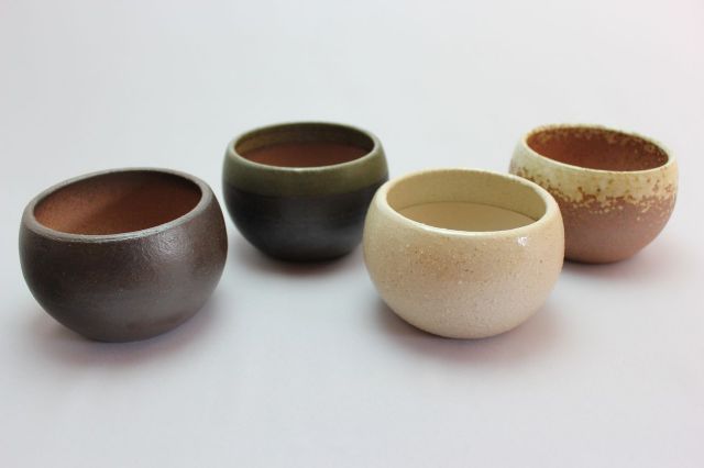 丸球鉢,緑縁,3号,萬古焼,植木鉢