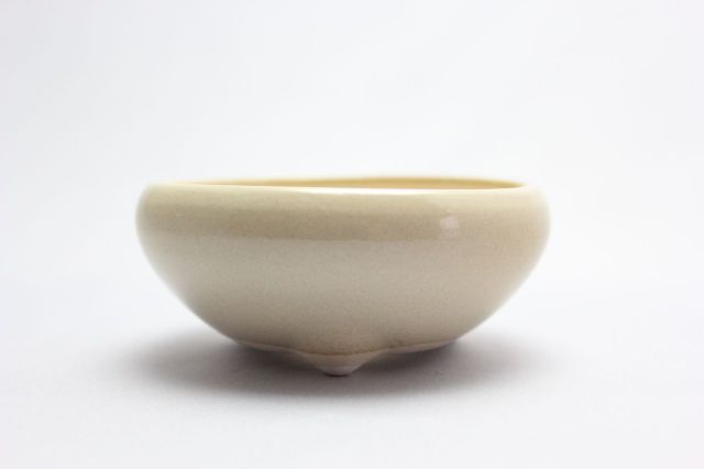 鉄鉢,クリーム,3号,萬古焼,植木鉢