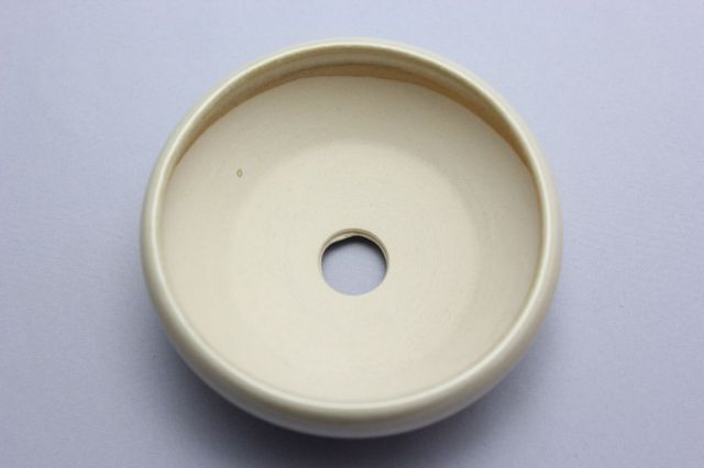 鉄鉢,クリーム,3号,萬古焼,植木鉢