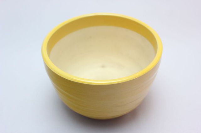 丸中深,黄釉,5号,萬古焼,植木鉢