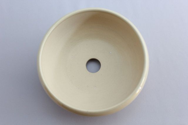 鉄鉢,クリーム,5号,萬古焼,植木鉢
