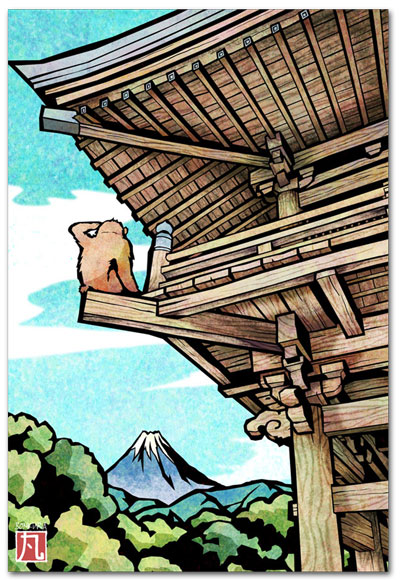 仁王門から富士