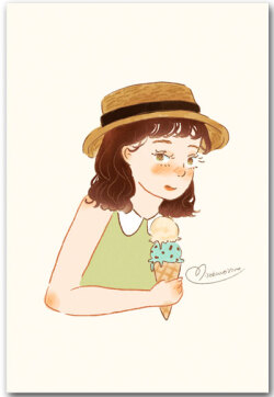 アイスクリームと女の子