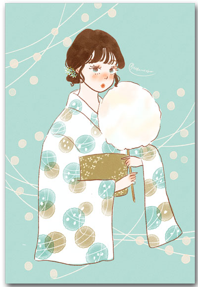 ◾️美品◾️ 〈聾唖漫画家〉咲花洋一の筆ペン入り絵画ポストカード(