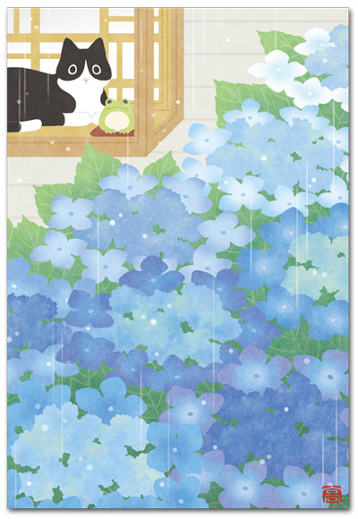 ポストカード】やさしいイラストの絵葉書・高村かい和風イラスト