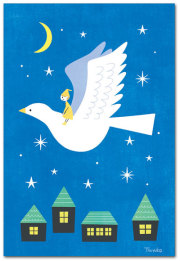 夜空と鳩