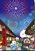 夏の夜花火咲く