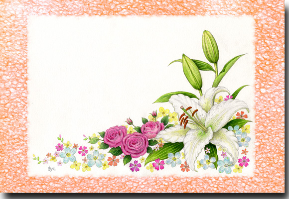 花の絵葉書 花のポストカード 水彩で描く作家 よしおか由