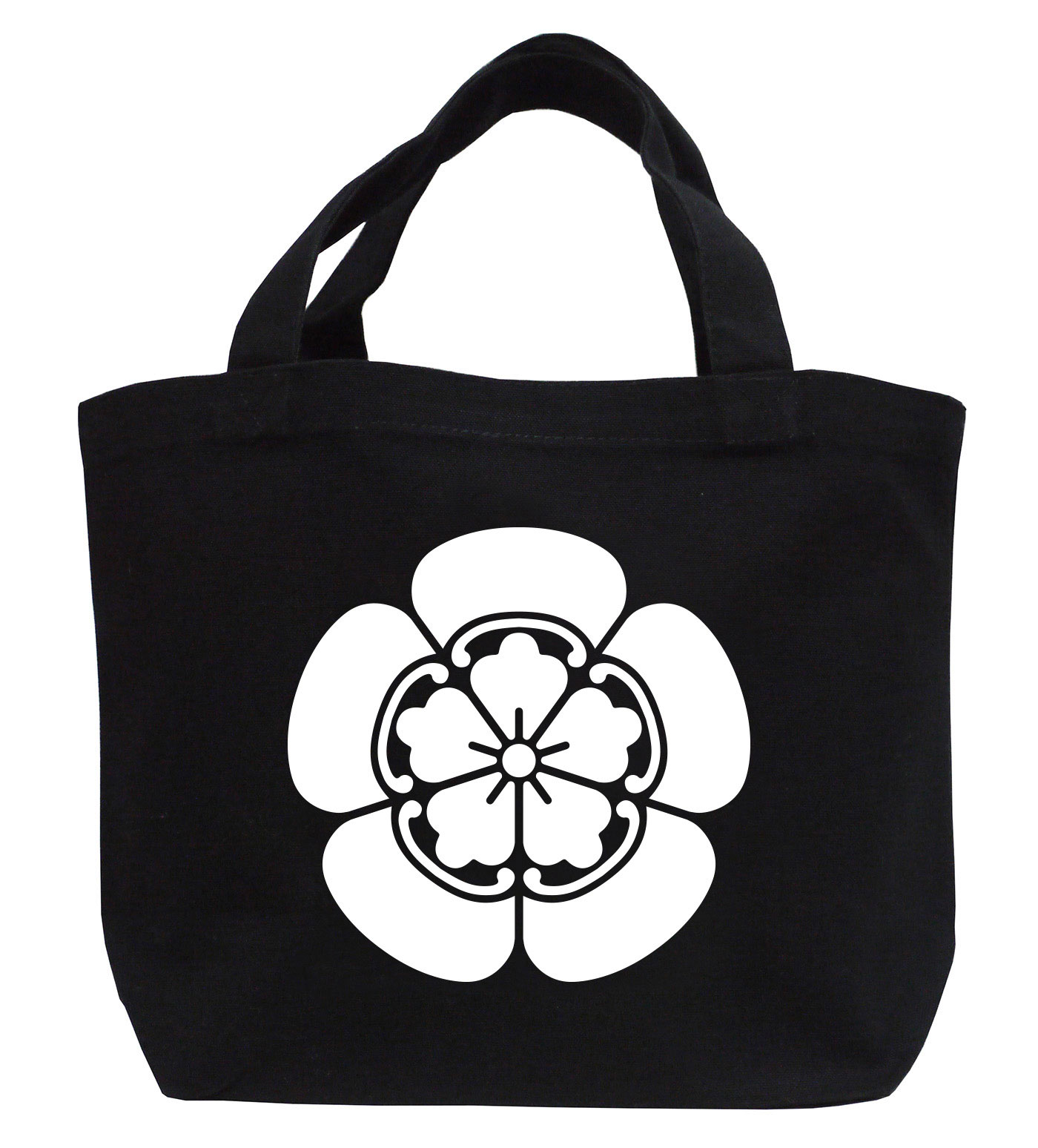 戦国武将家紋ミニトートバッグ【織田氏家紋「五つ木瓜（織田木瓜）」織田信長・織田信忠】【送料無料】