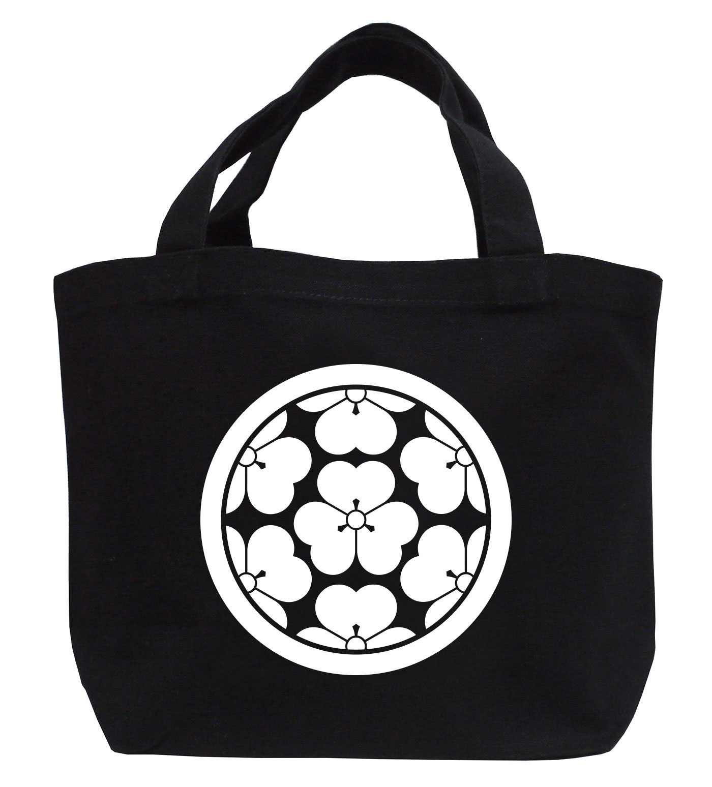 戦国武将家紋ミニトートバッグ【長宗我部氏家紋「七つ片喰」長宗我部元親・長曾我部信親・長宗我部盛親】【送料無料】