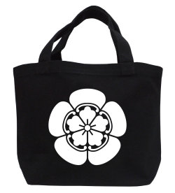 戦国武将家紋ミニトートバッグ【織田氏家紋「五つ木瓜（織田木瓜）」織田信長・織田信忠】【送料無料】