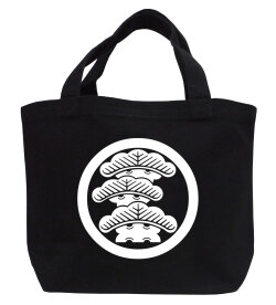 家紋ミニトートバッグ「丸に左寄り三階松」【送料無料】