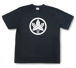 家紋Tシャツ「丸に立ち沢瀉」（半袖）【送料無料】