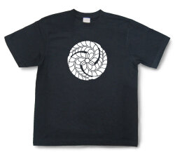 家紋Tシャツ「三つ藤巴」（半袖）【送料無料】