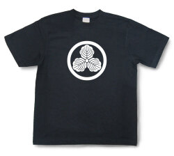 家紋Tシャツ「丸に三つ柏」（半袖）【送料無料】