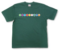 和柄Tシャツ「家紋づくし・緑の壱」
