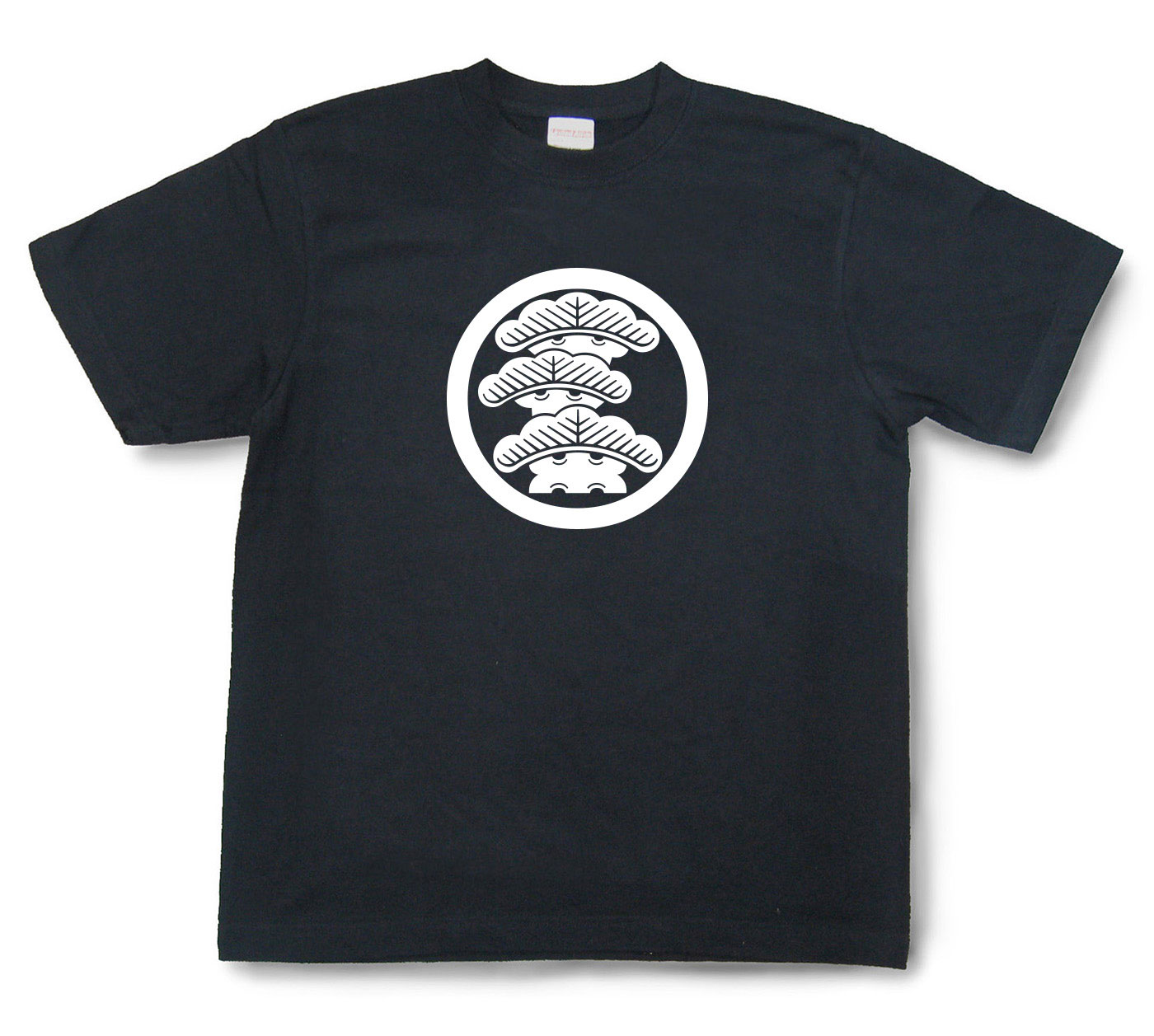 家紋Tシャツ「丸に左寄り三階松」（半袖）【送料無料】