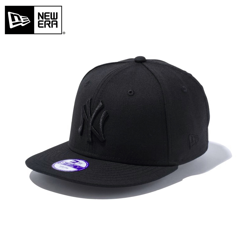 ★只今10％OFF★【メーカー取次】NEW ERA ニューエラ Youth キッズ用 9FIFTY MLB ニューヨーク ヤンキース ブラックXブラックロゴ キャップ 14524534【T】