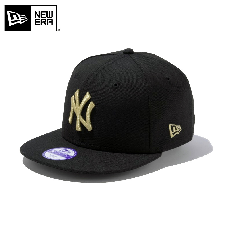 ★只今10％OFF★【メーカー取次】NEW ERA ニューエラ Youth キッズ用 9FIFTY MLB ニューヨーク ヤンキース ブラックXゴールドロゴ キャップ 14524533【T】