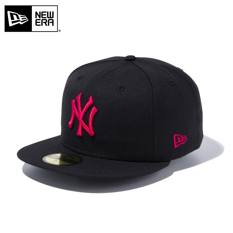 ★只今10％OFF★【メーカー取次】NEW ERA ニューエラ 59FIFTY MLB ニューヨーク・ヤンキース ブラックXストロベリー キャップ 14525209【T】