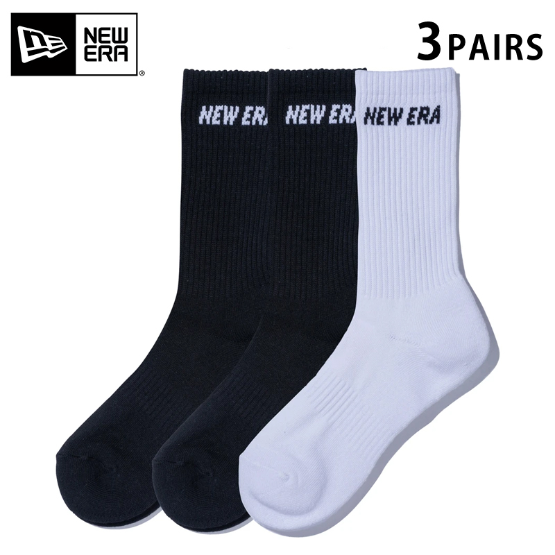 ★只今10％OFF★【メーカー取次】NEW ERA ニューエラ ソックス クルー３ペア マルチ 14518178【T】