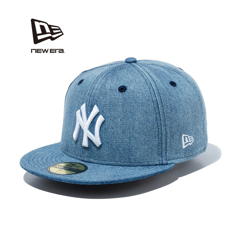 【メーカー取次】NEW ERA ニューエラ 14525199 59FIFTY ニューヨーク・ヤンキース ウォッシュドデニム×ホワイト キャップ【キャンペーン対象外】【R】