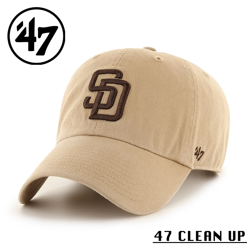 ★カートで割引対象品★【メーカー取次】’47 Brand フォーティーセブン・ブランド 14751152 47 CLEAN UP サンディエゴ・パドレス キャップ カーキ【Sx】【R】