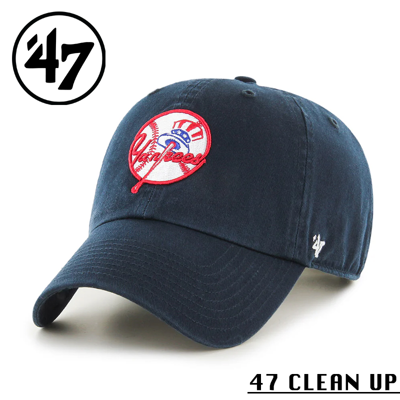 ★カートで割引対象品★【メーカー取次】’47 Brand フォーティーセブン・ブランド 14751174 47 CLEAN UP ニューヨーク・ヤンキース キャップ ネイビー×プライマリーロゴ【Sx】【R】