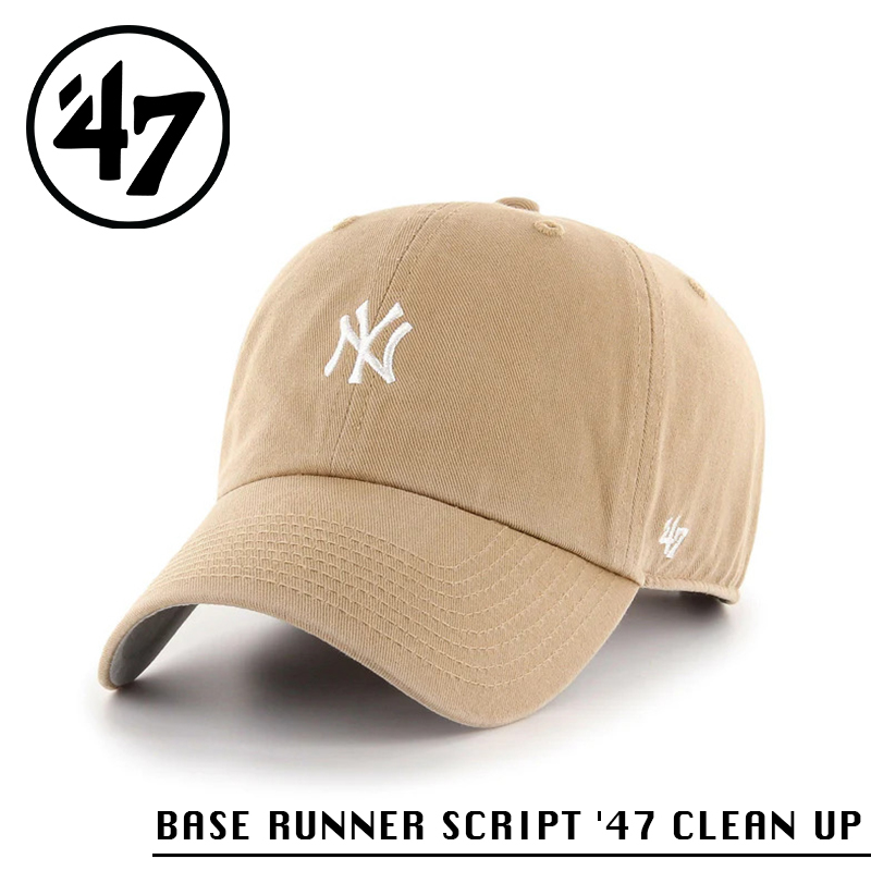 ★カートで割引対象品★【メーカー取次】’47 Brand フォーティーセブン・ブランド 14751386 BASE RUNNER SCRIPT ’47 CLEAN UP ニューヨーク・ヤンキース カーキ【Sx】【R】