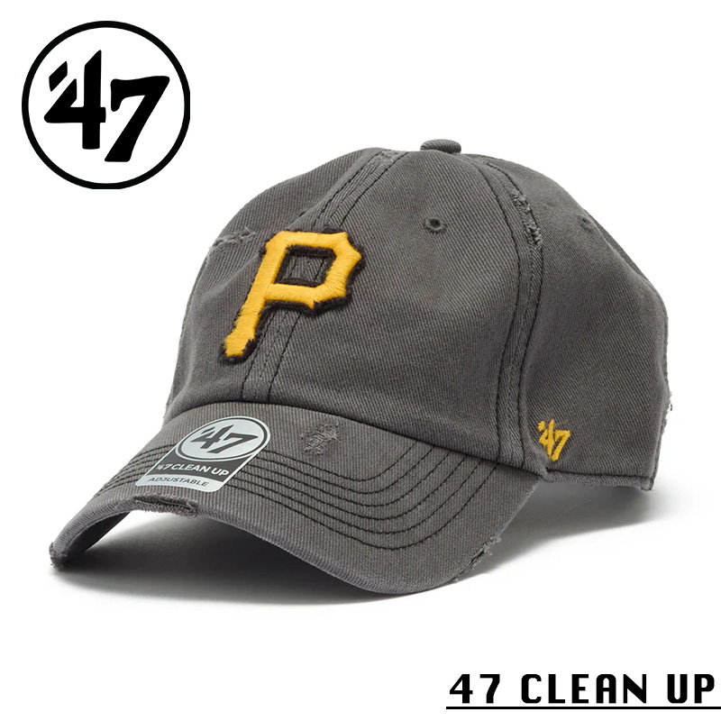 【即日出荷対応】’47 Brand フォーティーセブン・ブランド 14920507 47 CLEAN UP ピッツバーグ・パイレーツ WELL-WORN チャコール キャップ【キャンペーン対象外】【T】