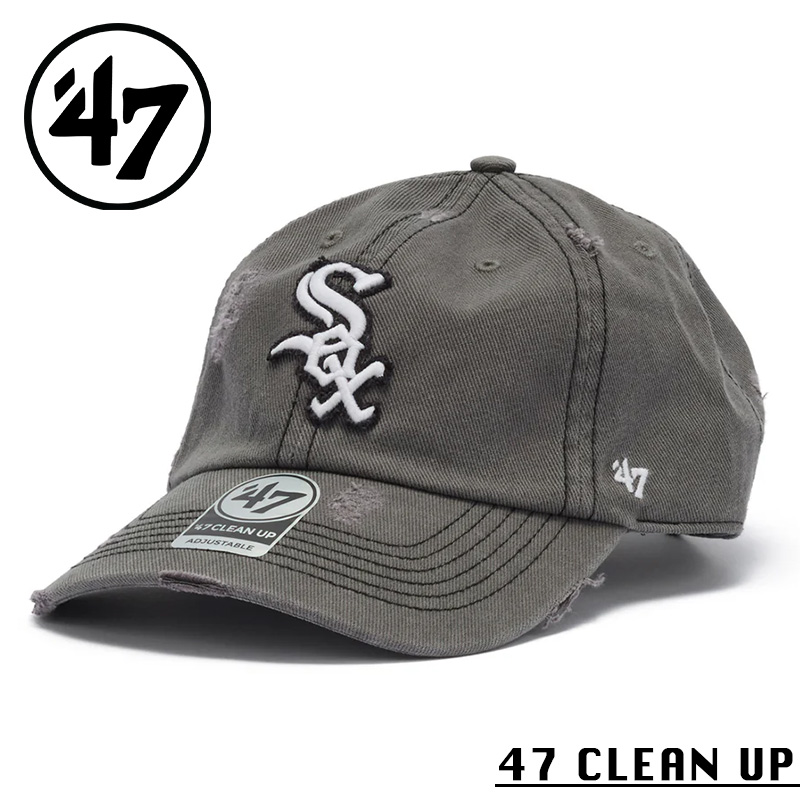 【即日出荷対応】’47 Brand フォーティーセブン・ブランド 14920510 47 CLEAN UP シカゴ・ホワイトソックス WELL-WORN チャコール キャップ【キャンペーン対象外】【T】