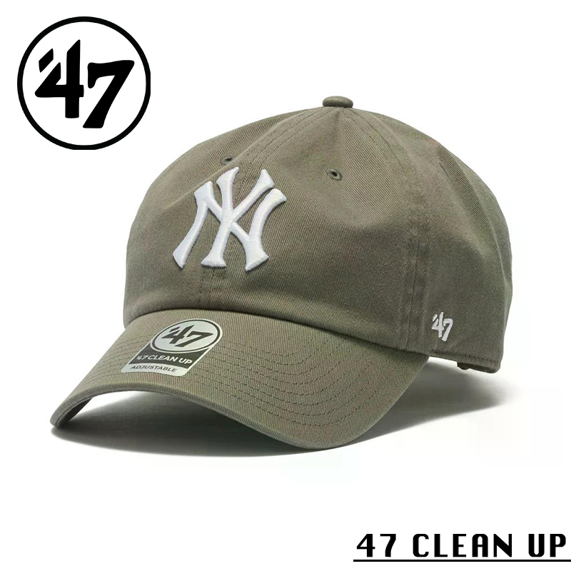 ★カートで割引対象品★【メーカー取次】’47 Brand フォーティーセブン・ブランド 14944003 47 CLEAN UP ニューヨーク・ヤンキース ノーループラベル ダークグレー【Sx】【R】