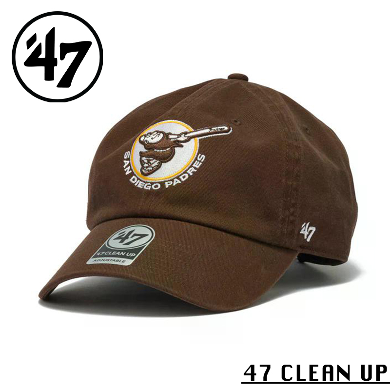 ★カートで割引対象品★【メーカー取次】’47 Brand フォーティーセブン・ブランド 14944123 ’47 CLEAN UP サンディエゴ・パドレス ノーループラベル クーパーズタウン ブラウン【Sx】【R】