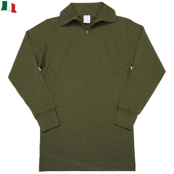 実物 新品 イタリア軍 1/4 ZIP シャツ Sサイズミリタリーファッション 軍服【キャンペーン対象外】【T】