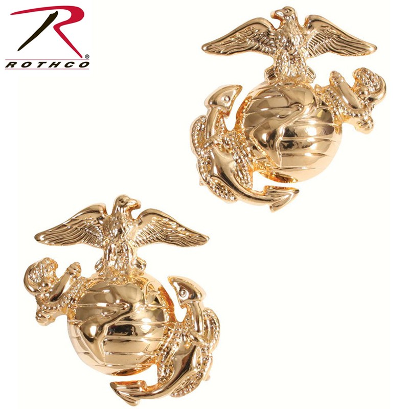 ★カートで割引対象品★【ネコポス便対応】ROTHCO ロスコ 1548 USMC ロゴバッチ ゴールド【T】